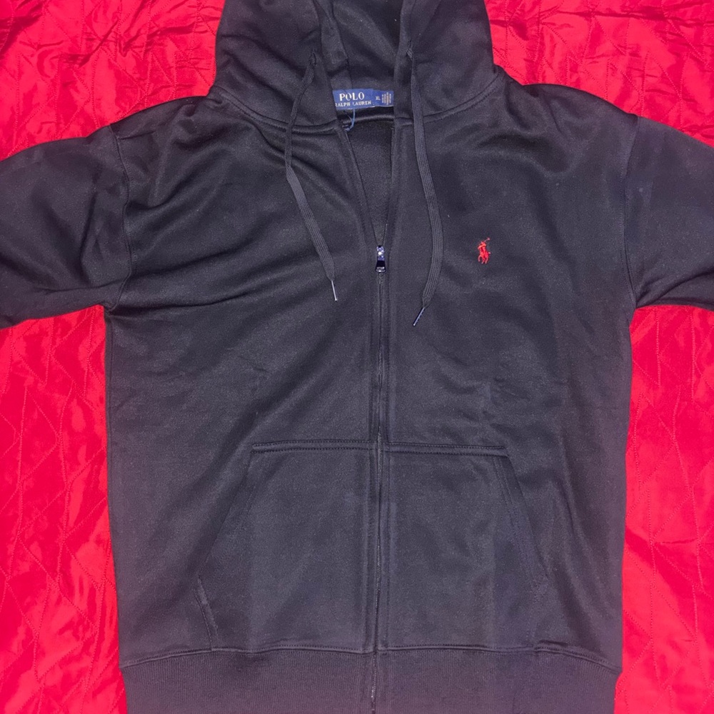 Polo by Ralph Lauren Black Zip-Up Men's Sweater